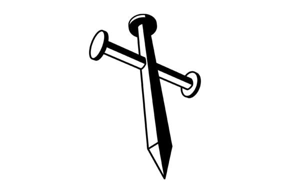 3D Cross Nail Christian Faith SVG Design