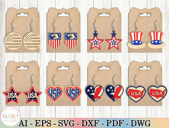 4th of July Earrings SVG Bundle Guide