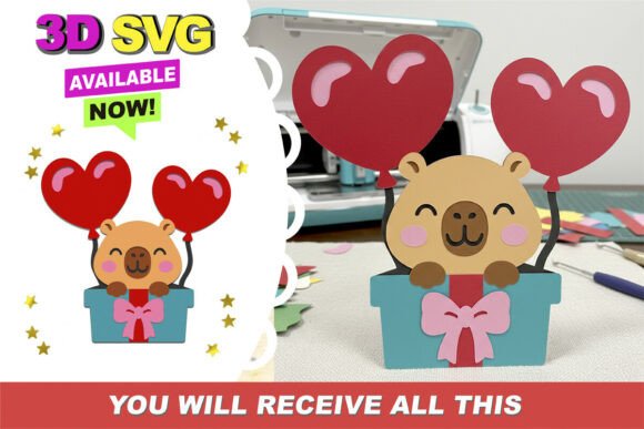 Capybara Gift Box 3D SVG: Bringing the World's Chillest Animal to Life