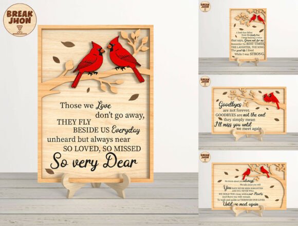 Cardinal Memorial Sign Laser Cut SVG