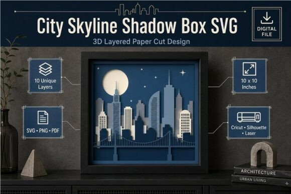 City Skyline Shadow Box Blue: A Detailed Evaluation