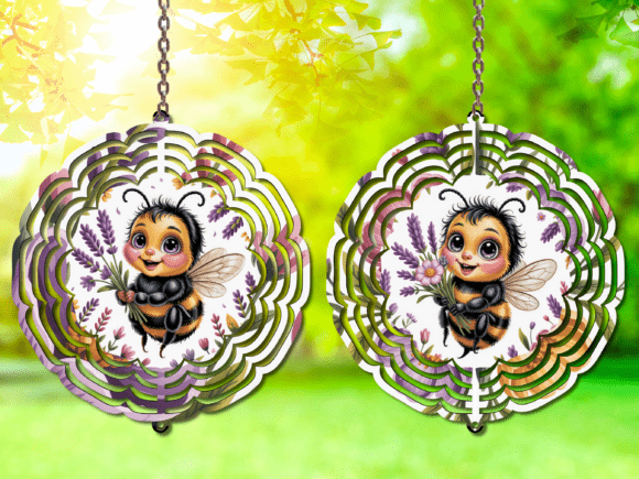 Cute Bee Wind Spinner PNG: Design & Use