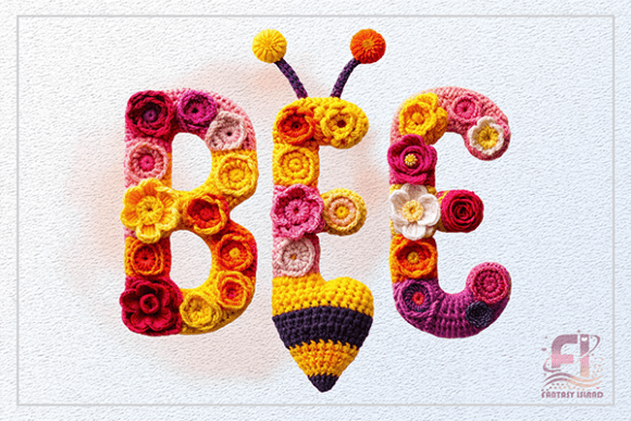 Evaluating Bee Love Word Clipart Crochet Bee PNG for Design Projects