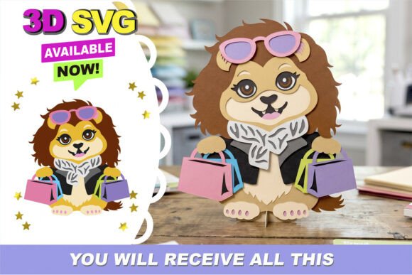 Evaluating the Chic Shopping Lion 3D SVG for Craft Projects
