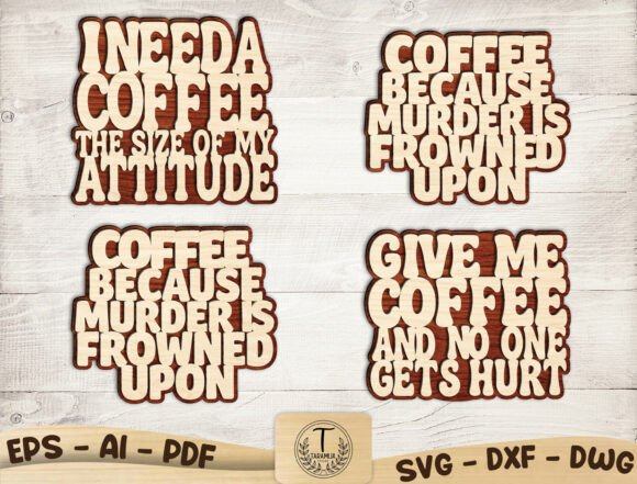 Funny Coffee Laser Cut File SVG Bundle: Elevate Your Crafting Game
