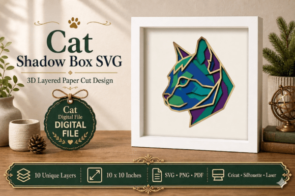Geometric Cat Head Shadow Box: A Strategic Approach to Modern Wall Art