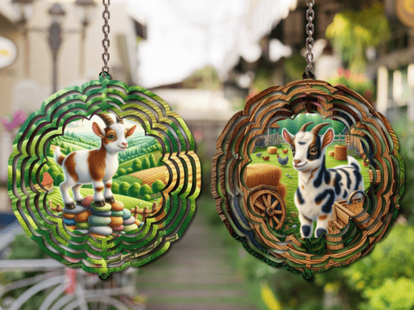 Goat Wind Spinner PNG: A Creative Template for Outdoor Art