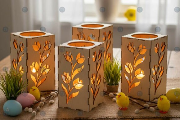 Laser Cut Easter Lantern Template SVG