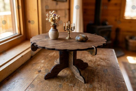 Laser Cut Mini Round Table SVG Template