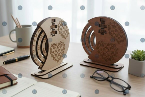 Laser Cut Perpetual Desk Calendar SVG