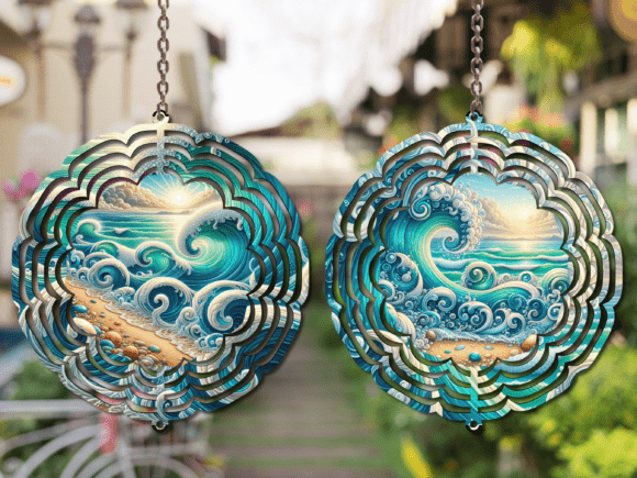 Ocean Waves Wind Spinner PNG: A Practical Asset for Sublimation Creators