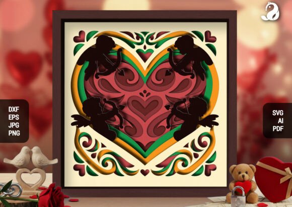 Ornate Cupid Heart Shadowbox SVG: A Detailed Evaluation for Advanced Paper Crafting