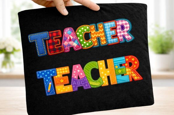 Teacher Faux Yarn Colorful Patchwork Png: A Vibrant Resource for Educator Merchandise