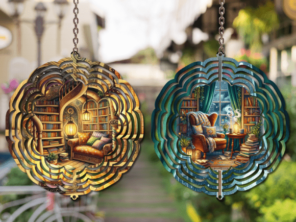 Transform Your Outdoor Space with the Cozy Book Nooks Wind Spinner PNG