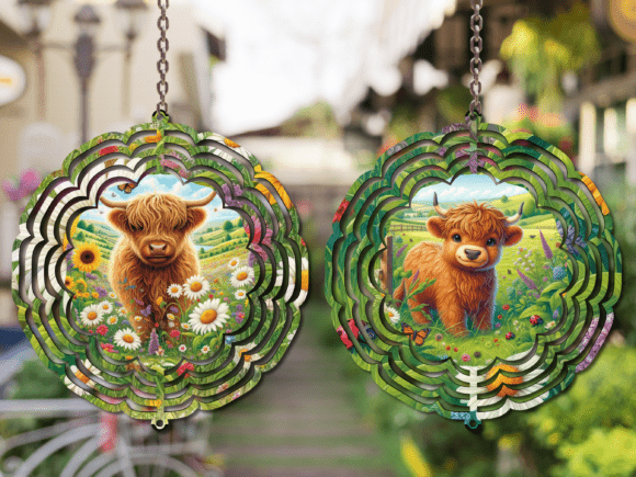 Transforming Outdoor Spaces with the Highland Cow Wind Spinner PNG